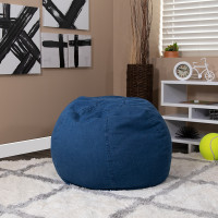 Flash Furniture DG-BEAN-SMALL-DENIM-GG Small Denim Kids Bean Bag Chair 